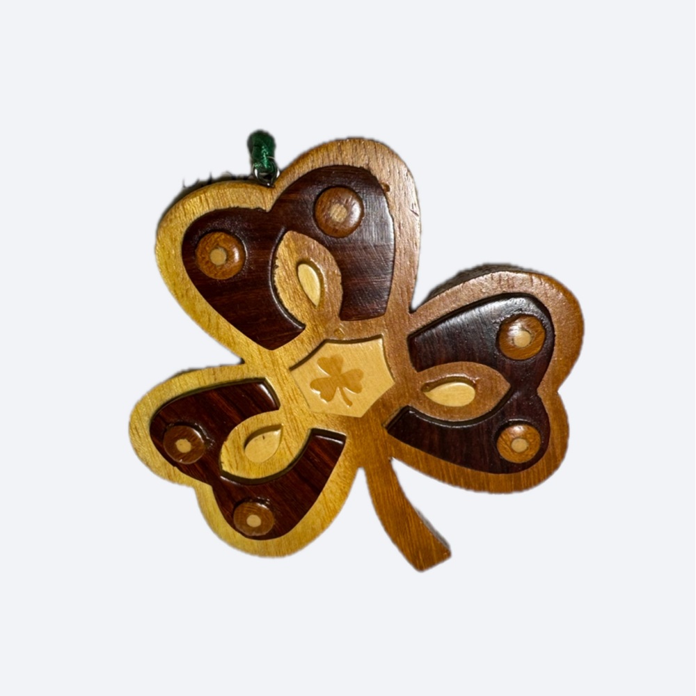 2/ $20 NEW Islandcraft Wooden Shamrock Ornament
